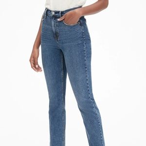Gap High Waisted Cigarette Dark Indigo Wash Jeans